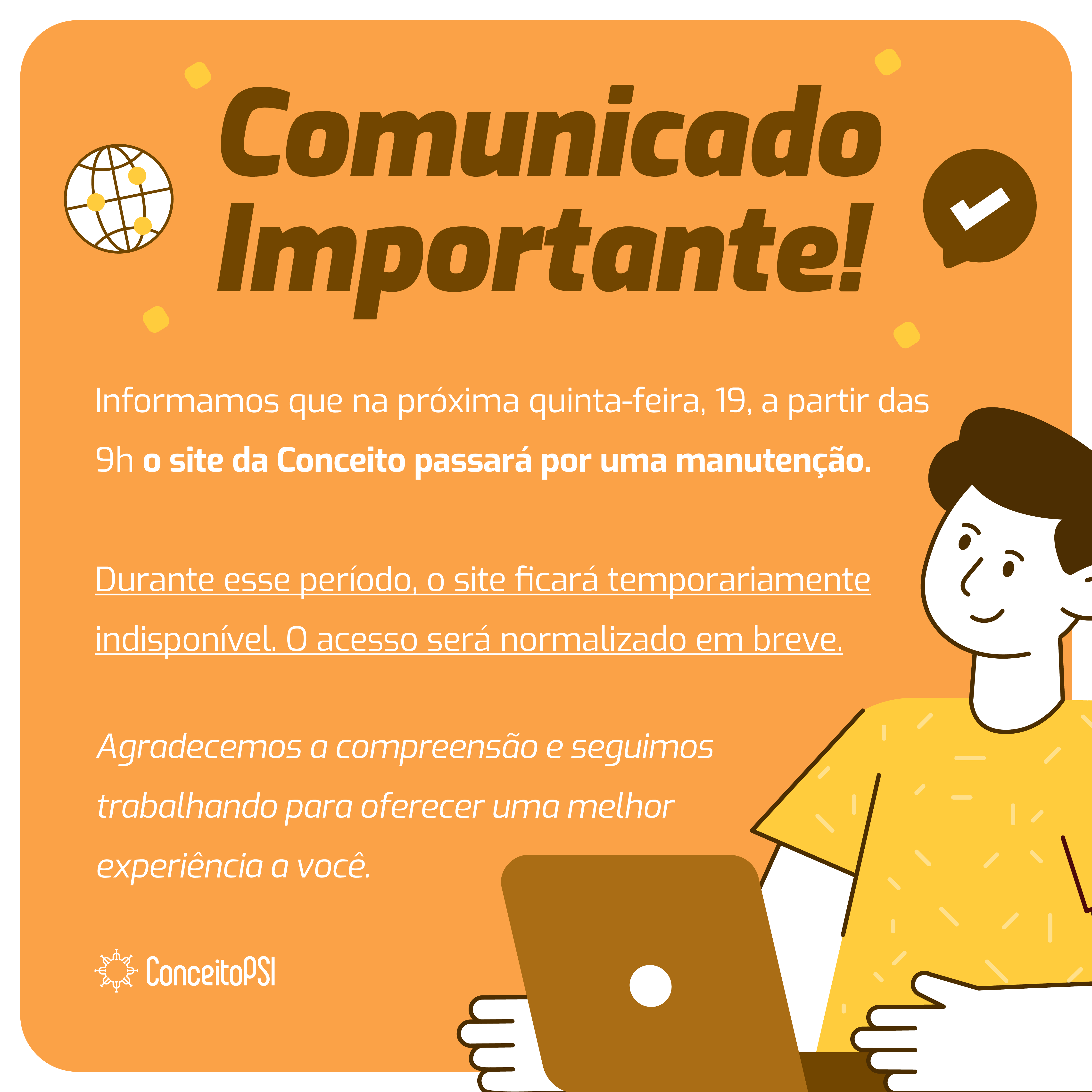 Site em manutenção — voltamos em breve