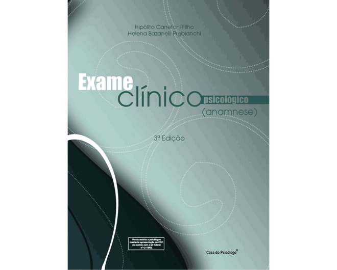 Anamnese - Exame clínico psicológico - Manual
