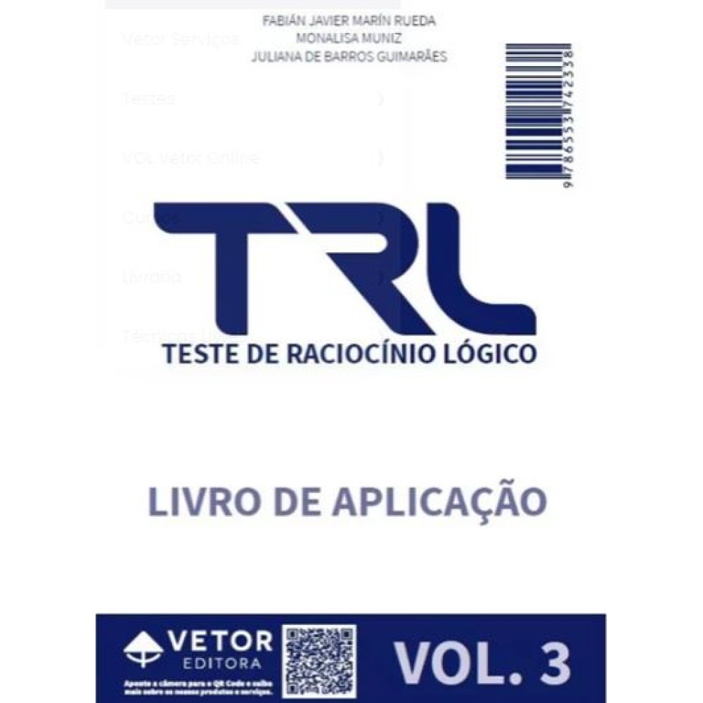 TRL - Teste de Raciocínio Lógico - Livro de Aplicação VOL.3